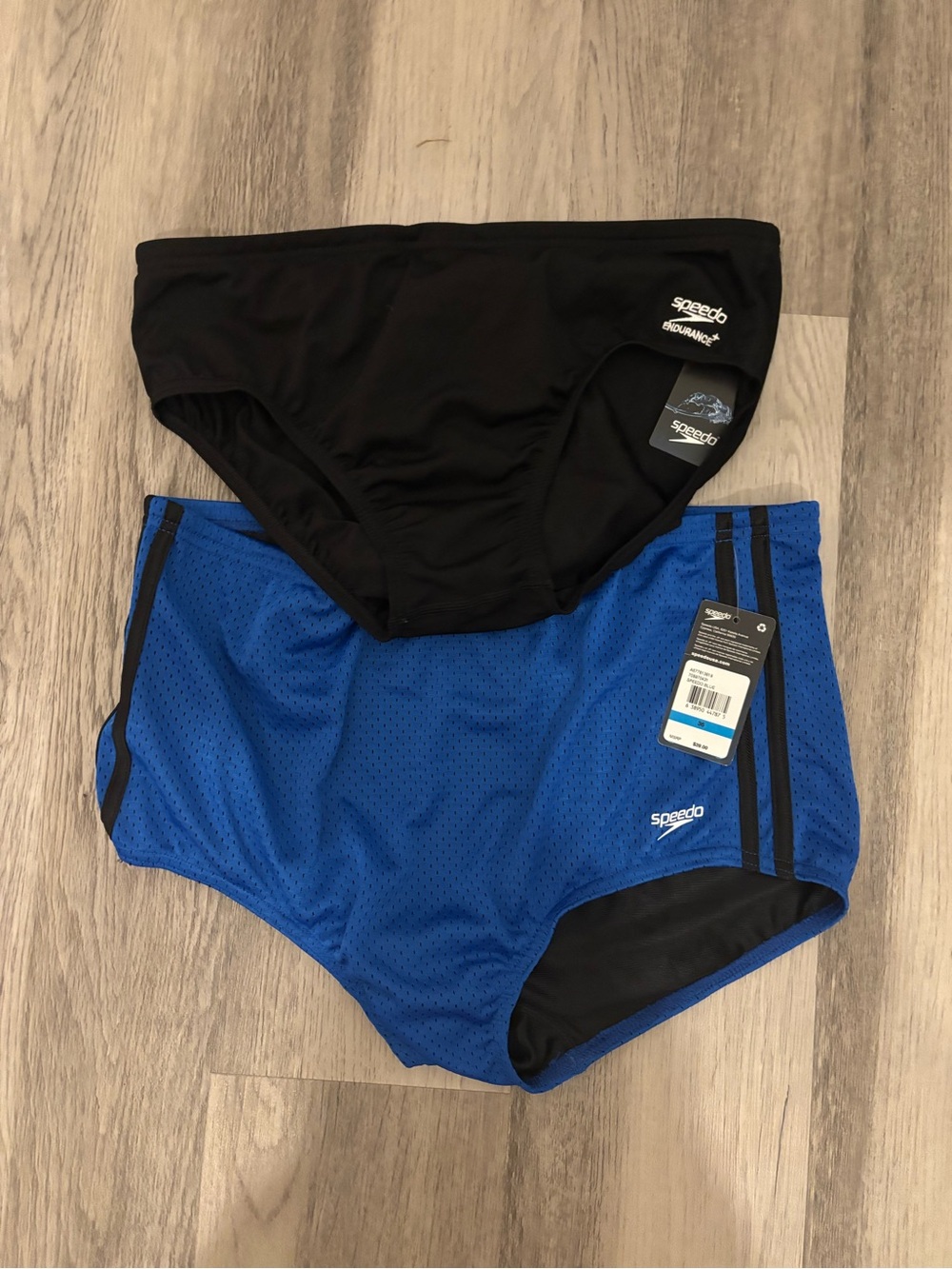 Speedo Men’s Royal Blue and Black Swim Trunks